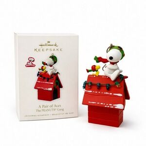 Hallmark Keepsake Ornament 2010  Snoopy A Pair of Aces Woodstock Peanuts